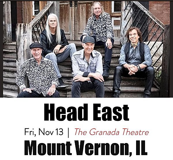 See Head East in concert at the Granada Theatre in Mount Vernon, IL on November 13, 2026.
